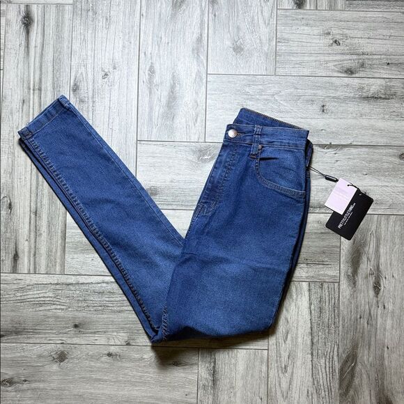 PrettyLittleThing Dark Blue Skinny Jeans - Picture 1 of 5